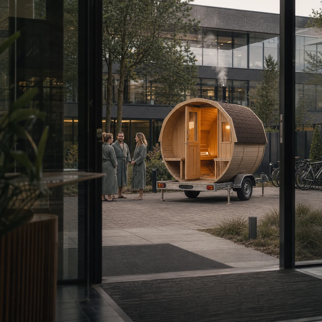 Sauna bij een bedrijfspand